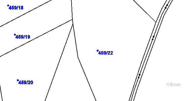 Parcela st. 459/22 v KÚ Újezdec u Rakovníka, Katastrální mapa