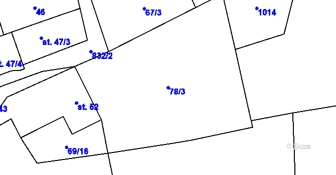 Parcela st. 78/3 v KÚ Újezdec u Bělčic, Katastrální mapa
