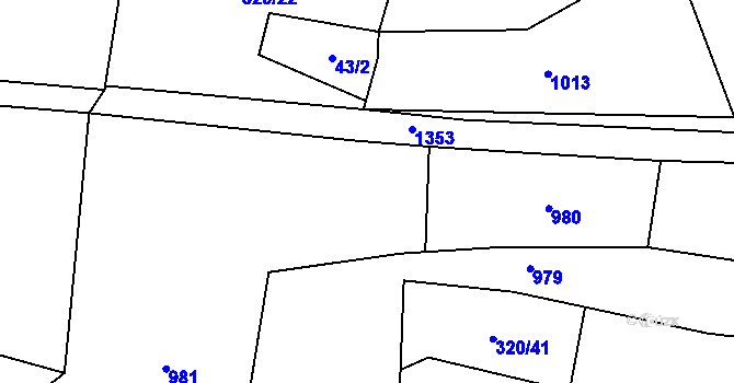 Parcela st. 320/39 v KÚ Újezdec u Bělčic, Katastrální mapa