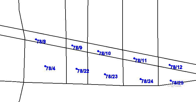 Parcela st. 78/10 v KÚ Újezdec u Bělčic, Katastrální mapa
