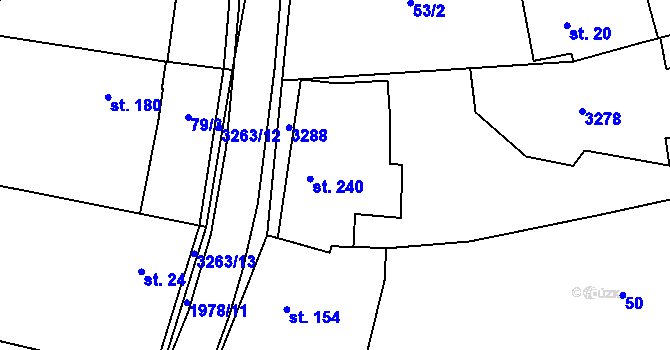 Parcela st. 22 v KÚ Újezdec u Osvětiman, Katastrální mapa