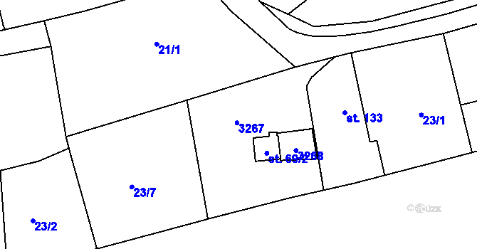 Parcela st. 69/1 v KÚ Újezdec u Osvětiman, Katastrální mapa