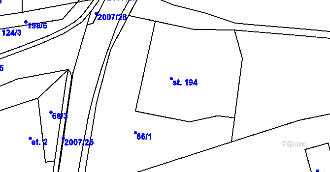 Parcela st. 194 v KÚ Újezdec u Osvětiman, Katastrální mapa
