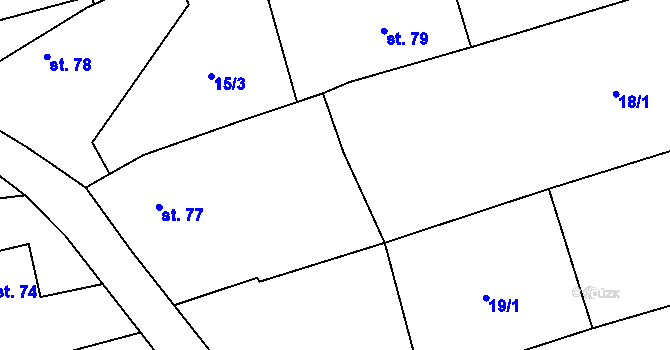 Parcela st. 18/2 v KÚ Újezdec u Osvětiman, Katastrální mapa