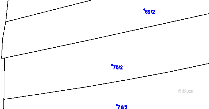 Parcela st. 70/2 v KÚ Újezdec u Osvětiman, Katastrální mapa