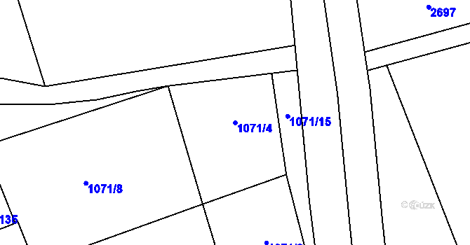Parcela st. 1071/4 v KÚ Újezdec u Osvětiman, Katastrální mapa