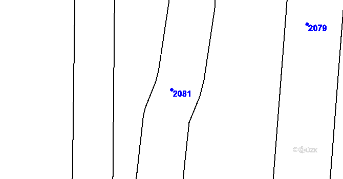 Parcela st. 2081 v KÚ Újezdec u Osvětiman, Katastrální mapa
