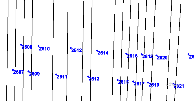Parcela st. 2614 v KÚ Újezdec u Osvětiman, Katastrální mapa