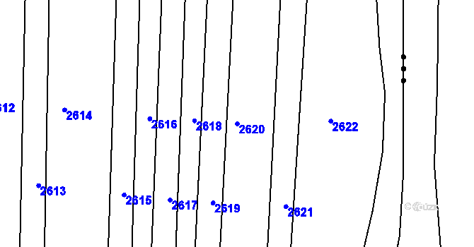 Parcela st. 2620 v KÚ Újezdec u Osvětiman, Katastrální mapa
