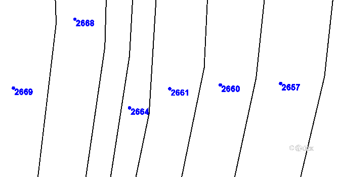 Parcela st. 2661 v KÚ Újezdec u Osvětiman, Katastrální mapa