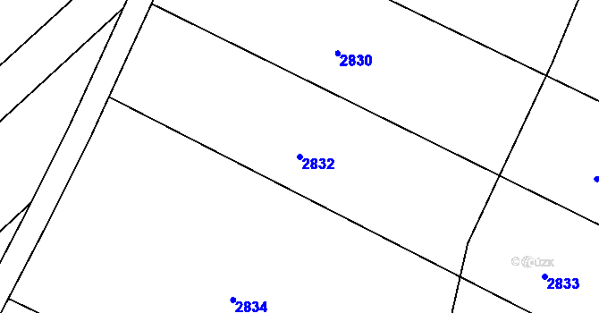 Parcela st. 2832 v KÚ Újezdec u Osvětiman, Katastrální mapa