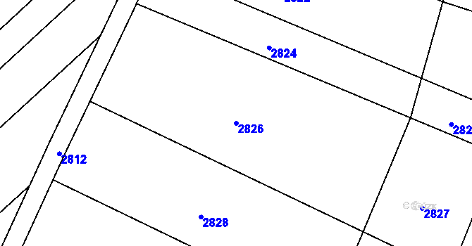 Parcela st. 2826 v KÚ Újezdec u Osvětiman, Katastrální mapa
