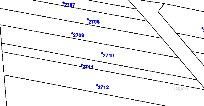 Parcela st. 2710 v KÚ Újezdec u Osvětiman, Katastrální mapa