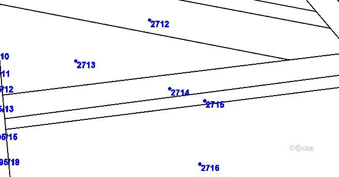 Parcela st. 2714 v KÚ Újezdec u Osvětiman, Katastrální mapa