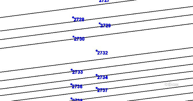 Parcela st. 2732 v KÚ Újezdec u Osvětiman, Katastrální mapa