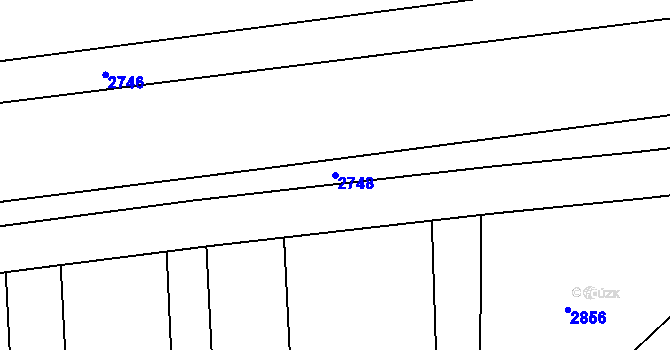 Parcela st. 2748 v KÚ Újezdec u Osvětiman, Katastrální mapa
