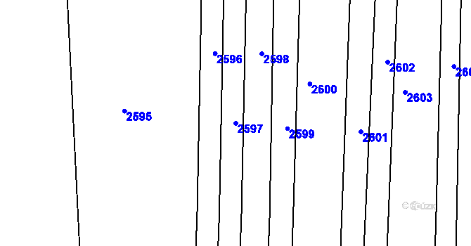 Parcela st. 2597 v KÚ Újezdec u Osvětiman, Katastrální mapa
