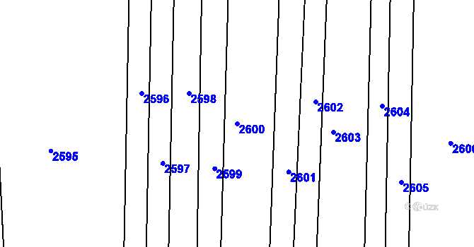 Parcela st. 2600 v KÚ Újezdec u Osvětiman, Katastrální mapa