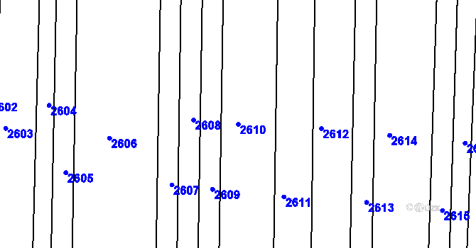 Parcela st. 2610 v KÚ Újezdec u Osvětiman, Katastrální mapa