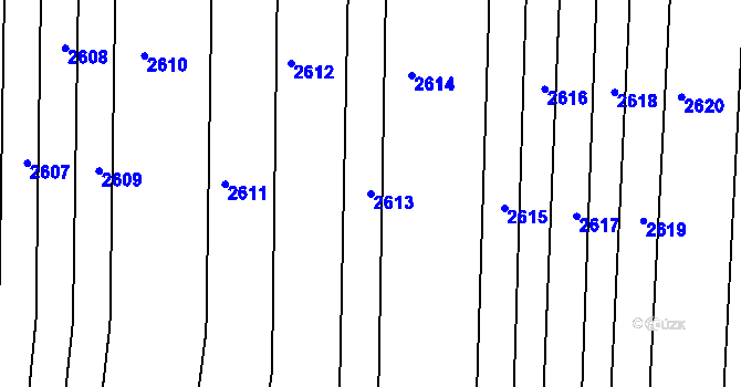 Parcela st. 2613 v KÚ Újezdec u Osvětiman, Katastrální mapa