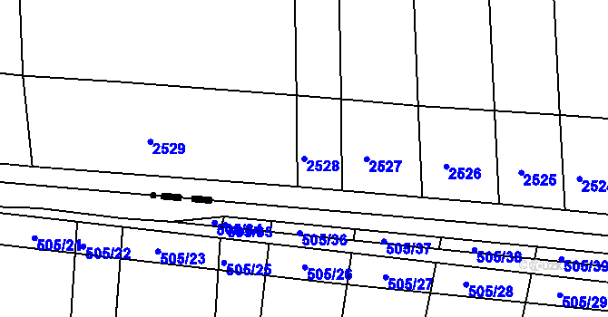Parcela st. 2528 v KÚ Újezdec u Osvětiman, Katastrální mapa