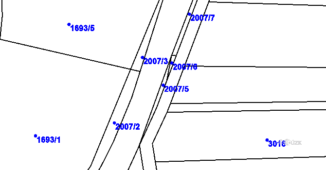 Parcela st. 2007/5 v KÚ Újezdec u Osvětiman, Katastrální mapa