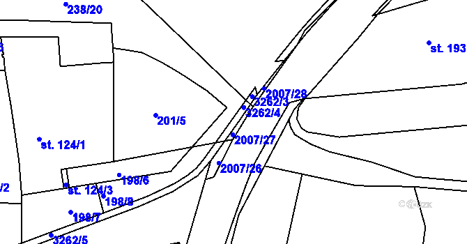 Parcela st. 2007/27 v KÚ Újezdec u Osvětiman, Katastrální mapa