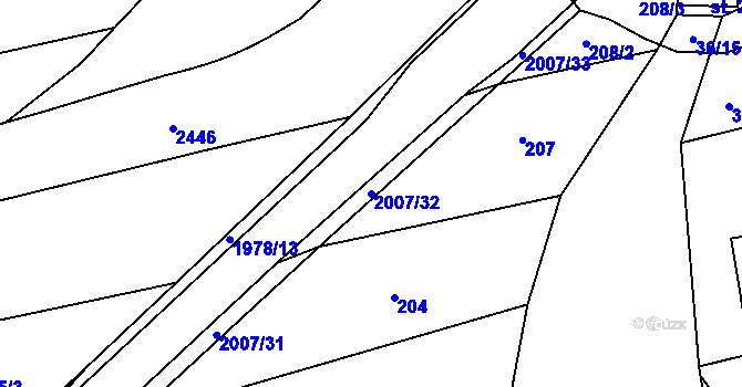 Parcela st. 2007/32 v KÚ Újezdec u Osvětiman, Katastrální mapa