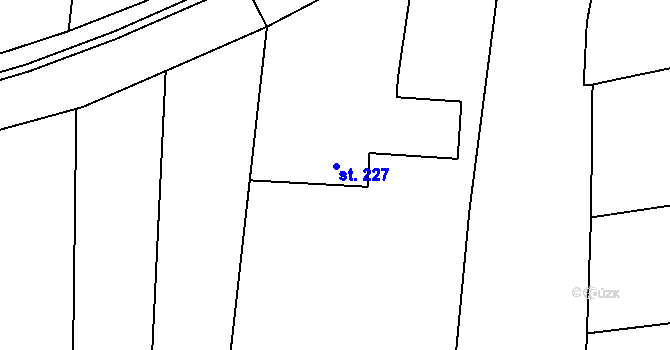 Parcela st. 227 v KÚ Újezdec u Osvětiman, Katastrální mapa