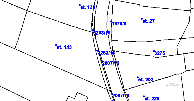 Parcela st. 3263/16 v KÚ Újezdec u Osvětiman, Katastrální mapa