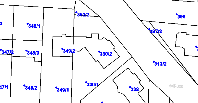 Parcela st. 330/2 v KÚ Újezdec u Přerova, Katastrální mapa