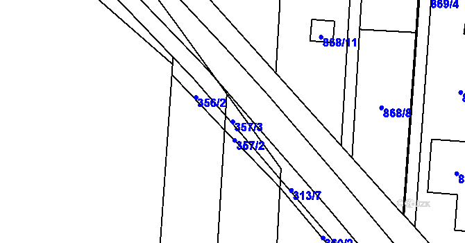 Parcela st. 357/3 v KÚ Újezdec u Přerova, Katastrální mapa