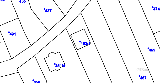 Parcela st. 463/4 v KÚ Újezdec u Přerova, Katastrální mapa