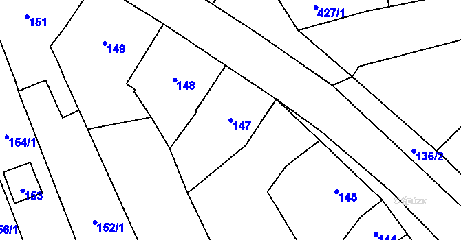 Parcela st. 147 v KÚ Újezdec u Přerova, Katastrální mapa