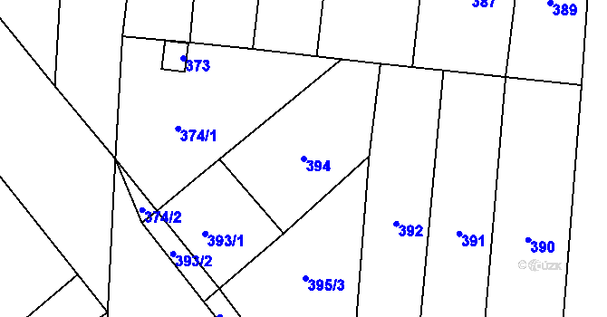 Parcela st. 394 v KÚ Újezdec u Přerova, Katastrální mapa