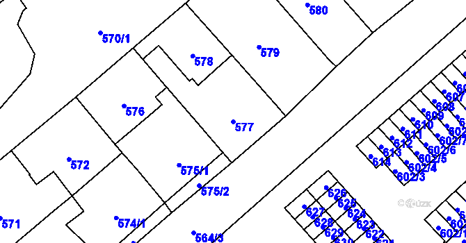 Parcela st. 577 v KÚ Újezdec u Přerova, Katastrální mapa