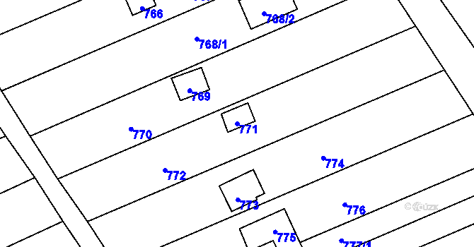 Parcela st. 771 v KÚ Újezdec u Přerova, Katastrální mapa