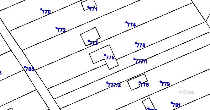 Parcela st. 775 v KÚ Újezdec u Přerova, Katastrální mapa