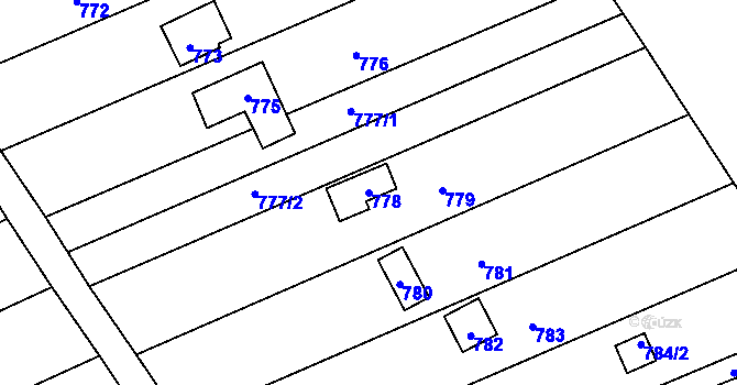 Parcela st. 778 v KÚ Újezdec u Přerova, Katastrální mapa
