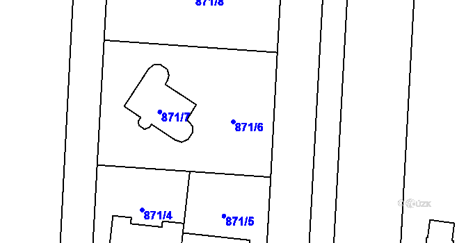 Parcela st. 871/6 v KÚ Újezdec u Přerova, Katastrální mapa