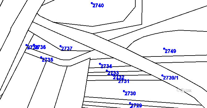 Parcela st. 55/13 v KÚ Újezdec u Luhačovic, Katastrální mapa
