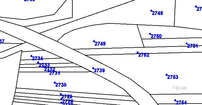 Parcela st. 57/18 v KÚ Újezdec u Luhačovic, Katastrální mapa