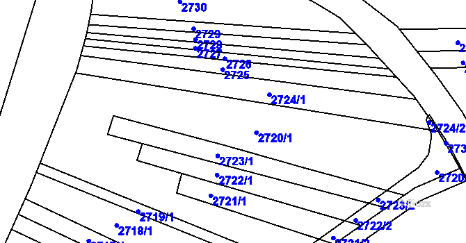 Parcela st. 78/5 v KÚ Újezdec u Luhačovic, Katastrální mapa