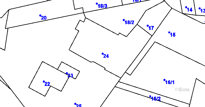 Parcela st. 24 v KÚ Újezdeček, Katastrální mapa