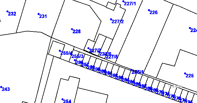 Parcela st. 227/6 v KÚ Újezdeček, Katastrální mapa