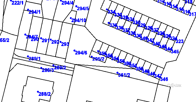 Parcela st. 356 v KÚ Újezdeček, Katastrální mapa
