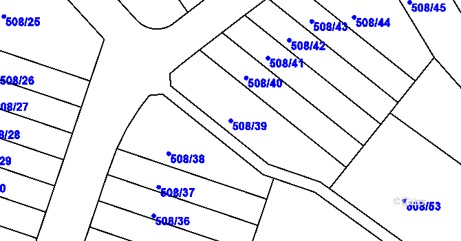 Parcela st. 508/39 v KÚ Újezdeček, Katastrální mapa