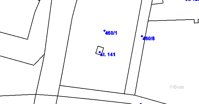 Parcela st. 141 v KÚ Ujkovice, Katastrální mapa