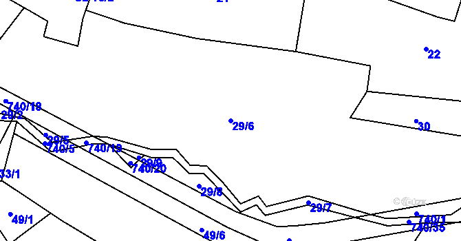 Parcela st. 29/6 v KÚ Ujkovice, Katastrální mapa