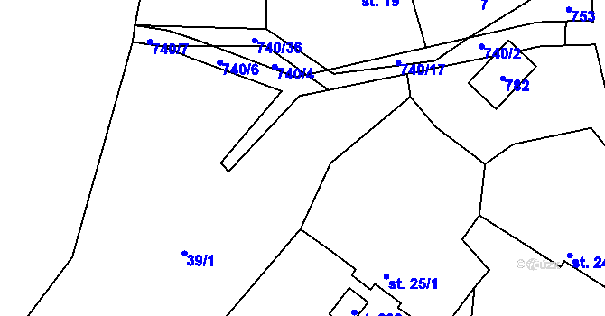 Parcela st. 39/6 v KÚ Ujkovice, Katastrální mapa
